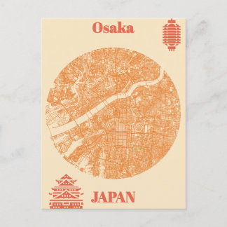 Carte Postale Osaka map Japan