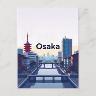 Carte Postale Osaka ville Japon voeux de vacances