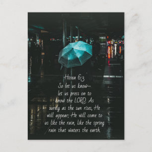 Carte Postale Osée 6:3 Continuons à connaître le Seigneur, la Bi