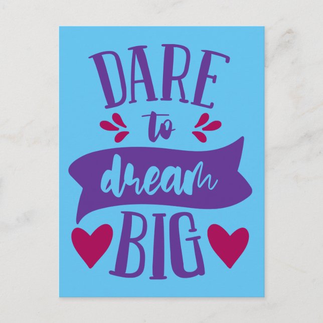 Carte Postale Oser Rêver Grande Inspiration Motivationnelle (Devant)