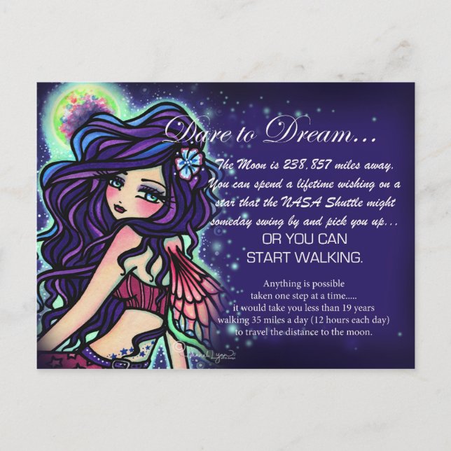 Carte Postale "Oser rêver" Inspiration Imaginaire Fairy Art (Devant)