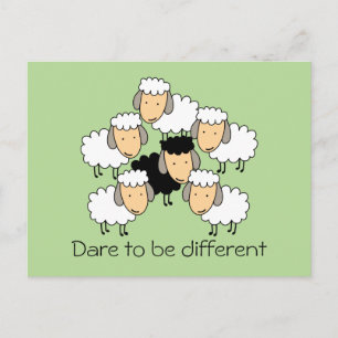 Carte Postale Osez être différent Mouton noir