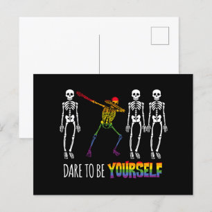 Carte Postale Osez Être Vous-Même Halloween Dabbing Squelette