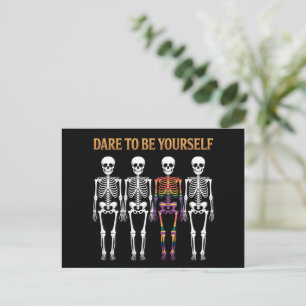Carte Postale Osez Être Vous-Même Skeleton mignon cadeau LGBT Pr