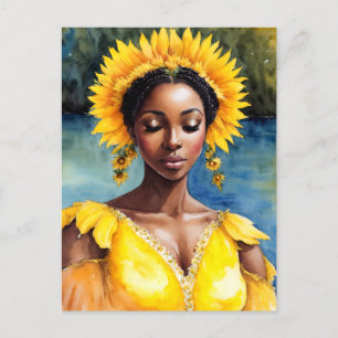 Carte Postale Oshun Afrique Orisha Aquarelle Art