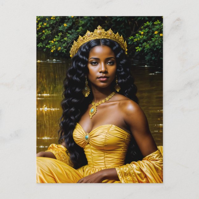 Carte Postale Oshun Déesse Africaine Élégant Art Orisha (Devant)