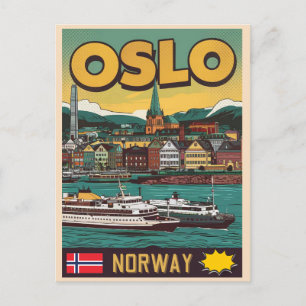 Carte Postale Oslo ferries Norvège BD souvenirs et cadeaux