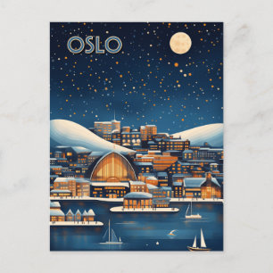Carte Postale Oslo Norvège Travel
