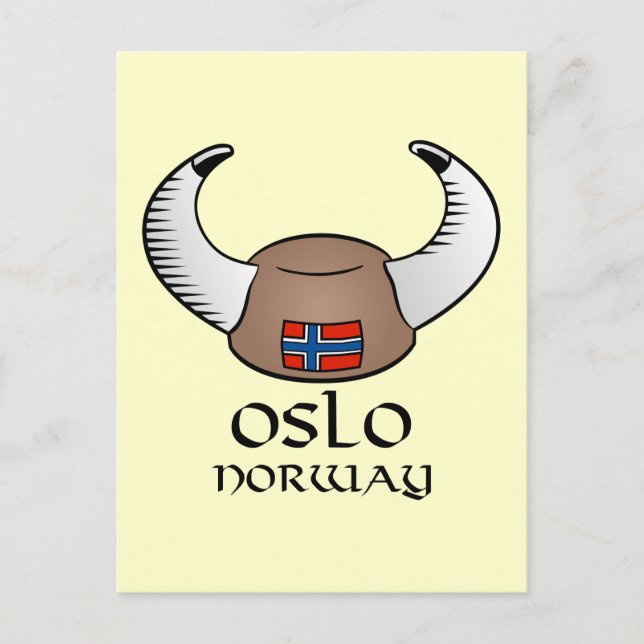 Carte Postale Oslo Norvège Viking Casquette (Devant)