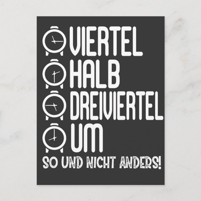 Carte Postale Ossi Ostdeutsche Uhrzeit Ossi Viertel Halb Um Uhr (Devant)