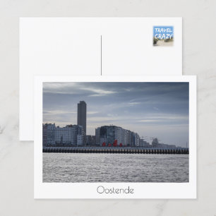 Carte Postale Ostende Coastal City Skyline, Belgique