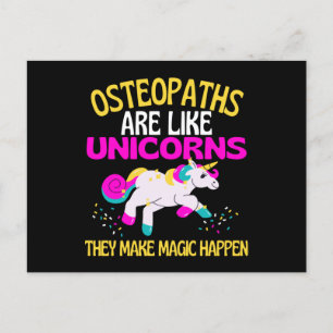 Carte Postale Ostéopathes Unicorne, Chiropracteur de licorne mag
