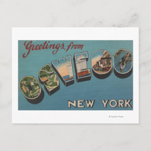 Carte Postale Oswego, New York - Scènes de grandes lettres