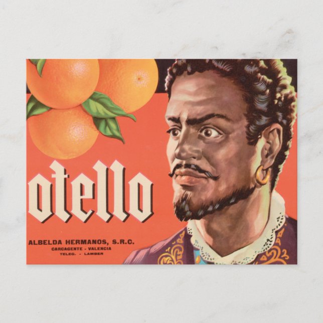 Carte Postale Otello Orange Étiquette (Devant)
