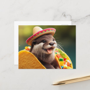 Carte Postale Otter Avec Tacos Adorable