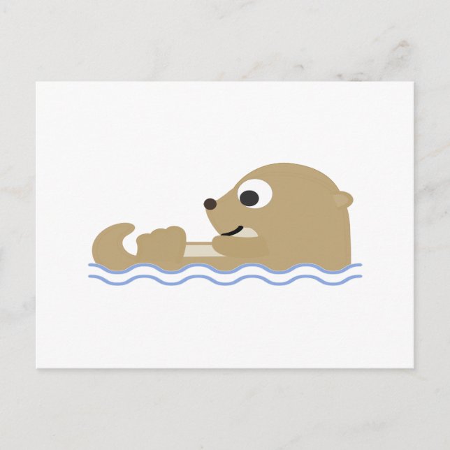 Carte Postale Otter flottante mignonne (Devant)