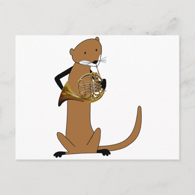 Carte Postale Otter Jouer la Corne française (Devant)