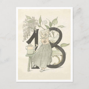 Carte Postale Ottilia Adelborg Floral Numéro Vintage - 18