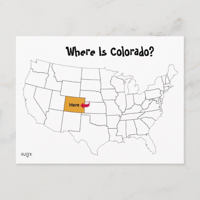Carte Postale Où Est Le Colorado ? (Devant)