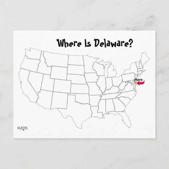 Carte Postale Où Est Le Delaware ? (Devant)