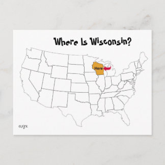 Carte Postale Où Est Le Wisconsin ?