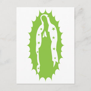 Carte Postale OU Lady Guadalupe Moderne vert citron