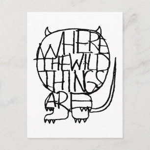 Carte Postale Où sont les monstres ?   Croquis de monstre sauvag