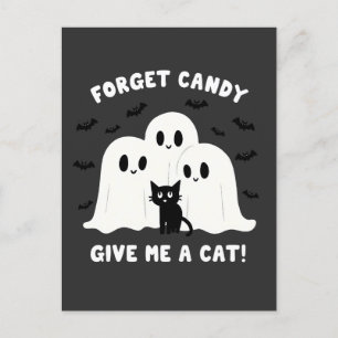 Carte Postale Oubliez Le Bonbon Donne-Moi Un Chat Halloween Éffr