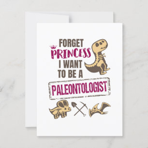 Carte Postale Oubliez Princesse Je veux être paléontologue