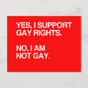CARTE POSTALE OUI, JE SOUTIENS LES DROITS GAY