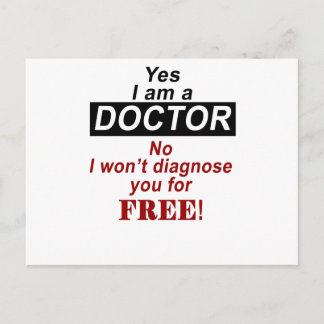 Carte Postale Oui je suis médecin non je ne vous diagnostiquerai