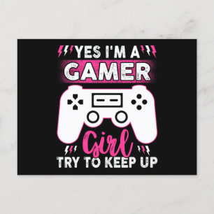 Carte Postale Oui, je suis une gamer, essaie de rester debout   