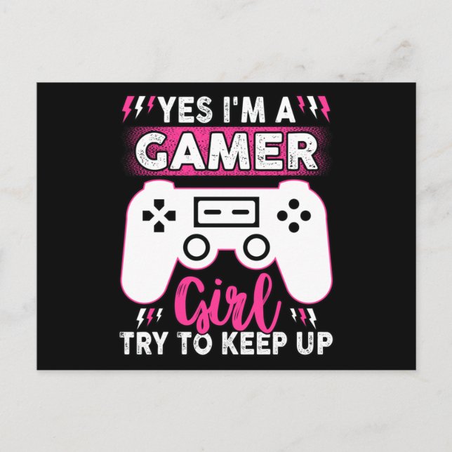 Carte Postale Oui, je suis une gamer, essaie de rester debout |  (Devant)