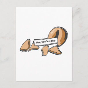 CARTE POSTALE OUI, TU ES GAY FORTUNE COOKIE