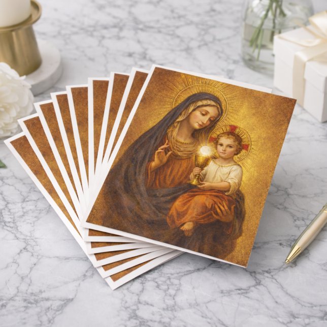 Carte Postale Our Lady of the Blessed Sacrament Mary Jesus (Créateur téléchargé)