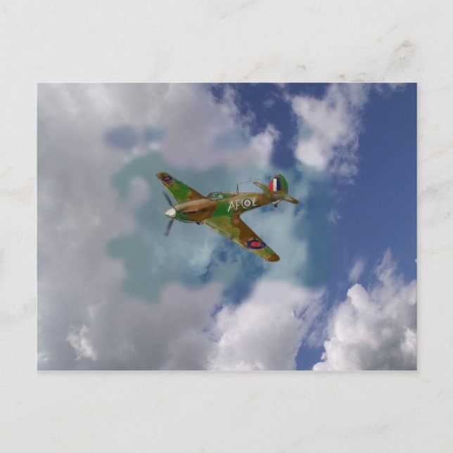 Carte Postale Ouragan Hawker (Devant)