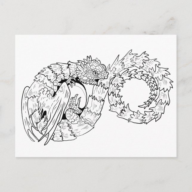 Carte Postale Ourboros Eternity Dragon Coloration (Devant)