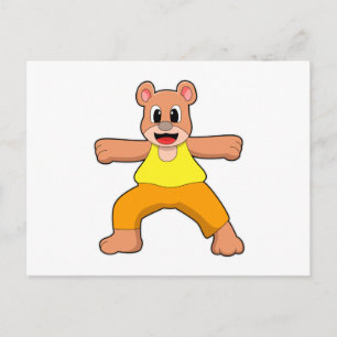 Carte Postale Ours au Yoga en position debout
