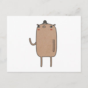 Carte Postale Ours avec Casquette