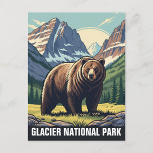 Carte Postale Ours dans le parc national des Glaciers Montana