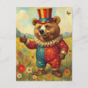 Carte Postale Ours de cirque adorable