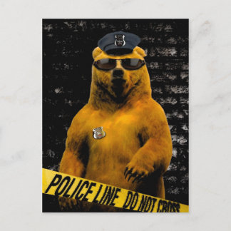 Carte Postale Ours de policier !