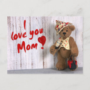 Carte Postale Ours Dinky : Je t'aime maman