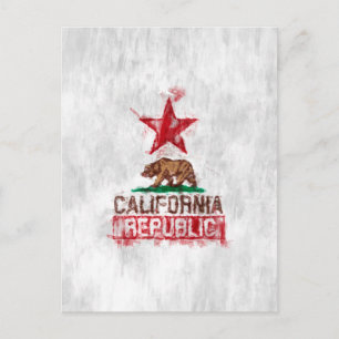 Carte Postale Ours drapeau de la Californie dans la décoration p