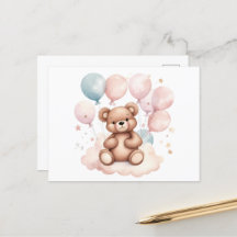 Ours en peluche à ballon d'aquarelle