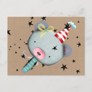 CARTE POSTALE OURS EN PELUCHE ART