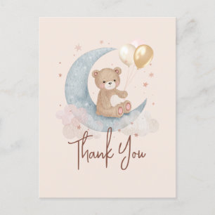 Carte Postale Ours en peluche pour fête de bébé, Remerciements p