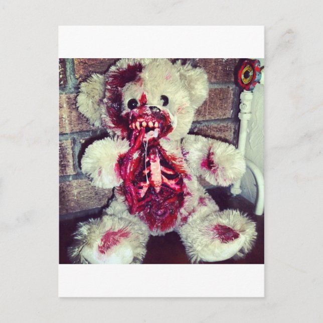 Carte Postale ours en peluche zombie (Devant)