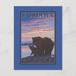 Carte Postale Ours et cub - Cordova, Alaska