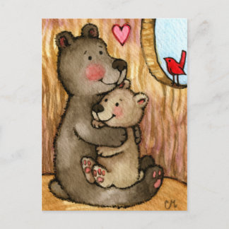 Carte Postale Ours Hugs - Cute Teddy Bear Art